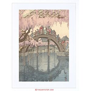 Wee Blue Coo Painting Japanese Garden Bridge Hiroshi Japan Framed Wall Art Print Wee Blue Coo Painting Japanese Garden Bridge Hiroshi Japan Framed Wall Art Print