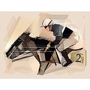 Wee Blue Coo Racing Horse And Jockey Grunge Unframed Art Print Poster Wall Decor 12x16 inch Wee Blue Coo Racing Horse And Jockey Grunge Unframed Art Print Poster Wall Decor 12x16 inch