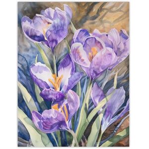 Artery8 Purple Watercolour Lilies Painting Springtime For Living Room Large Wall Art Poster Print Thick Paper 18X24 Inch Artery8 Purple Watercolour Lilies Painting Springtime For Living Room Large Wall Art Poster Print Thick Paper 18X24 Inch