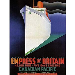 Wee Blue Coo Travel Empress Of Britain Canada Ship Cruise Vintage Advertising Art Print Poster Wall Decor 12X16 Inch Wee Blue Coo Travel Empress Of Britain Canada Ship Cruise Vintage Advertising Art Print Poster Wall Decor 12X16 Inch