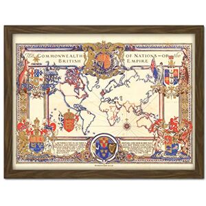 Artery8 Map Webb 1937 British Empire Commonwealth Pictorial Artwork Framed Wall Art Print 18X24 Inch Artery8 Map Webb 1937 British Empire Commonwealth Pictorial Artwork Framed Wall Art Print 18X24 Inch