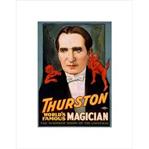 Wee Blue Coo THEATRE STAGE MAGICIAN THURSTON FAMOUS IMP DEVIL USA FRAMED ART PRINT B12X7793 Wee Blue Coo THEATRE STAGE MAGICIAN THURSTON FAMOUS IMP DEVIL USA FRAMED ART PRINT B12X7793