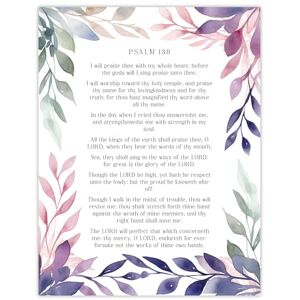 Artery8 Psalm 138 I Will Praise Thee Old Testament Jesus Christ Christian Bible Faith God Quote Revelations Flowers Artwork Large Wall Art Poster Print Thick Paper 18X24 Inch Artery8 Psalm 138 I Will Praise Thee Old Testament Jesus Christ Christian Bible Faith God Quote Revelations Flowers Artwork Large Wall Art Poster Print Thick Paper 18X24 Inch