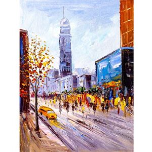 Wee Blue Coo New York Cityscape Painting Large Wall Art Print Canvas Premium Poster Wee Blue Coo New York Cityscape Painting Large Wall Art Print Canvas Premium Poster