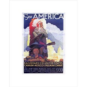 Wee Blue Coo Travel America Railroad Pullman Vintage Advert Wall Art Print Wee Blue Coo Travel America Railroad Pullman Vintage Advert Wall Art Print