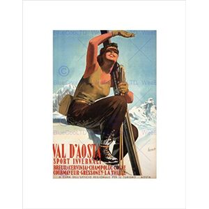 Wee Blue Coo TRAVEL TOURISM AOSTA SKIING ITALY BLACK FRAME FRAMED ART PRINT PICTURE B12X4675 Wee Blue Coo TRAVEL TOURISM AOSTA SKIING ITALY BLACK FRAME FRAMED ART PRINT PICTURE B12X4675