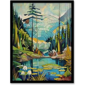 Artery8 The Eden Project Eco Dome Stylised Painting Hippy Living Room Artwork Framed Wall Art Print 18X24 Inch Artery8 The Eden Project Eco Dome Stylised Painting Hippy Living Room Artwork Framed Wall Art Print 18X24 Inch