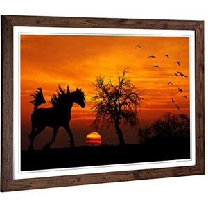 Big Box Art Framed Print of Wild Horse Sunset Birds Design Wall Art Picture Home Decor for Kitchen, Living, Dining Room, Bedroom, Hallway, Office, Walnut, A2 / 24.5x18 Inch / 62x45cm Big Box Art Framed Print of Wild Horse Sunset Birds Design Wall Art Picture Home Decor for Kitchen, Living, Dining Room, Bedroom, Hallway, Office, Walnut, A2 / 24.5x18 Inch / 62x45cm