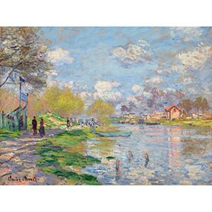 Fine Art Prints Claude Monet Spring By The Seine Art Print Canvas Premium Wall Decor Poster Mural,16 x 12 inches Fine Art Prints Claude Monet Spring By The Seine Art Print Canvas Premium Wall Decor Poster Mural,16 x 12 inches