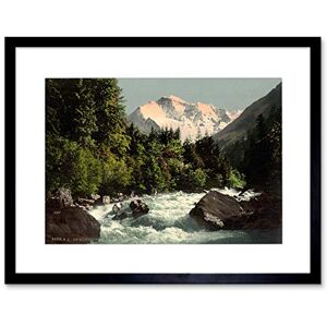 Wee Blue Coo Vintage Landscape Mountain Alps Swiss Jungfrau Rapids Framed Wall Art Print Wee Blue Coo Vintage Landscape Mountain Alps Swiss Jungfrau Rapids Framed Wall Art Print