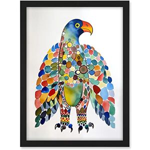 Artery8 Bald Eagle Multicolour Pattern Portrait Folk Art Watercolour Painting Artwork Framed A3 Wall Art Print Artery8 Bald Eagle Multicolour Pattern Portrait Folk Art Watercolour Painting Artwork Framed A3 Wall Art Print