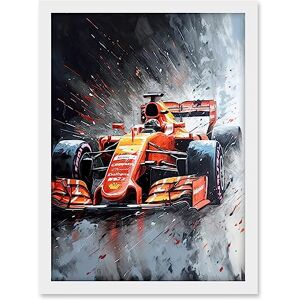 Artery8 Race Car and Driver Grand Prix Orange and Grey Artwork Framed A3 Wall Art Print Artery8 Race Car and Driver Grand Prix Orange and Grey Artwork Framed A3 Wall Art Print