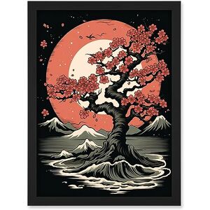 Artery8 Japanese Cherry Tree at Sunset Landscape Rockabilly Americana 50s Artwork Framed Wall Art Print A4 Artery8 Japanese Cherry Tree at Sunset Landscape Rockabilly Americana 50s Artwork Framed Wall Art Print A4