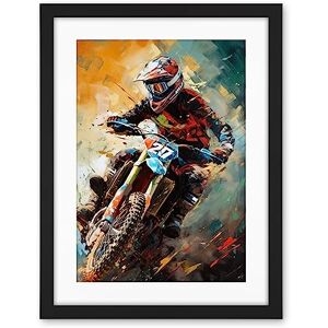 Artery8 Motocross Race Driver Sport Action Shot Painting Artwork Framed Wall Art Print 18X24 Inch Artery8 Motocross Race Driver Sport Action Shot Painting Artwork Framed Wall Art Print 18X24 Inch