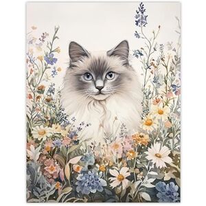 Artery8 Pet Portrait in Spring Flowers Ragdoll Cat Lover Living Room Extra Large XL Wall Art Poster Print Artery8 Pet Portrait in Spring Flowers Ragdoll Cat Lover Living Room Extra Large XL Wall Art Poster Print