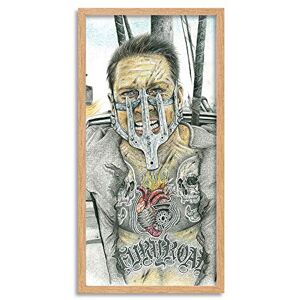 Wee Blue Coo Mad Max Tattoo Wayne Maguire Inked Ikons Long Panel Framed Wall Art Print Wee Blue Coo Mad Max Tattoo Wayne Maguire Inked Ikons Long Panel Framed Wall Art Print