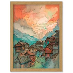 Artery8 - Pink Dawn Clouds Over Alps - A4 - Wall Art Artery8 - Pink Dawn Clouds Over Alps - A4 - Wall Art