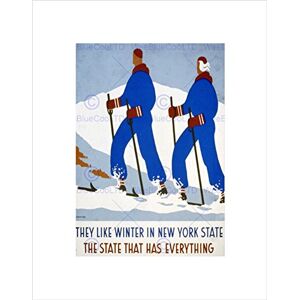 Wee Blue Coo TRAVEL SKIING WINTER SPORTS NEW YORK VINTAGE ADVERT FRAMED ART PRINT B12X1417 Wee Blue Coo TRAVEL SKIING WINTER SPORTS NEW YORK VINTAGE ADVERT FRAMED ART PRINT B12X1417