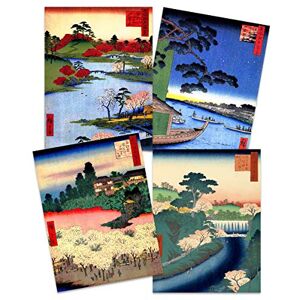 Wee Blue Coo Japanese Woodblock Utagawa Hiroshige Ukiyo-e Unframed Wall Art Print Poster Home Decor Premium Pack of 4 Wee Blue Coo Japanese Woodblock Utagawa Hiroshige Ukiyo-e Unframed Wall Art Print Poster Home Decor Premium Pack of 4