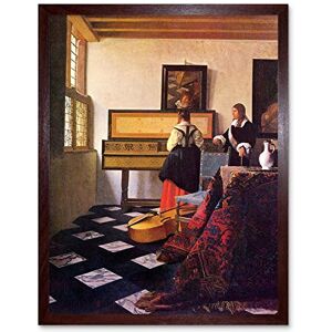 Wee Blue Coo Johannes Vermeer Music Lesson Old Master Painting Art Print Framed Poster Wall Decor 12X16 Inch Wee Blue Coo Johannes Vermeer Music Lesson Old Master Painting Art Print Framed Poster Wall Decor 12X16 Inch