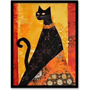 Artery8 Abstract Modernist Cat Lover Pet Hepcat Portrait Living Room Artwork Framed Wall Art Print 18X24 Inch Artery8 Abstract Modernist Cat Lover Pet Hepcat Portrait Living Room Artwork Framed Wall Art Print 18X24 Inch