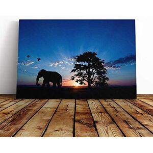Big Box Art Canvas Print Wall Art Elephant and Birds Evening Sunset Mounted & Stretched Box Frame Picture Home Decor for Kitchen, Living Room, Bedroom, Hallway, Multi-Colour, 24x16 Inch Big Box Art Canvas Print Wall Art Elephant and Birds Evening Sunset Mounted & Stretched Box Frame Picture Home Decor for Kitchen, Living Room, Bedroom, Hallway, Multi-Colour, 24x16 Inch