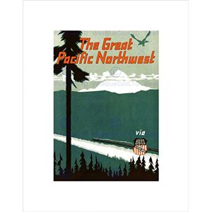 Wee Blue Coo Travel Pacific Northwest USA Train Rail Mountain Snow Wall Art Print Wee Blue Coo Travel Pacific Northwest USA Train Rail Mountain Snow Wall Art Print