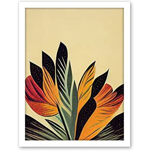Wee Blue Coo Abstract Retro Art Nouveau Flowers in Bloom Black Gold Artwork Framed Wall Art Print 18X24 Inch Wee Blue Coo Abstract Retro Art Nouveau Flowers in Bloom Black Gold Artwork Framed Wall Art Print 18X24 Inch