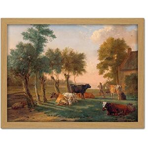 Artery8 Paul Gabriel Cows In A Meadow Near A Farm Painting Artwork Framed Wall Art Print 18X24 Inch Artery8 Paul Gabriel Cows In A Meadow Near A Farm Painting Artwork Framed Wall Art Print 18X24 Inch