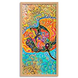 Wee Blue Coo Colourful Poppy Flower Graphic Long Panel Framed Wall Art Print Wee Blue Coo Colourful Poppy Flower Graphic Long Panel Framed Wall Art Print