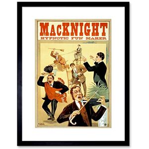 Wee Blue Coo MACKNIGHT THE MAGICIAN VINTAGE ADVERT BLACK FRAMED ART PRINT PICTURE B12X2524 Wee Blue Coo MACKNIGHT THE MAGICIAN VINTAGE ADVERT BLACK FRAMED ART PRINT PICTURE B12X2524