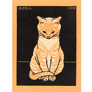 Wee Blue Coo Sitting Tabby Cat Julie De Graag Art Print Poster Wall Decor Wee Blue Coo Sitting Tabby Cat Julie De Graag Art Print Poster Wall Decor