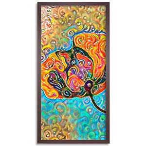 Wee Blue Coo Colourful Poppy Flower Graphic Long Panel Framed Wall Art Print Wee Blue Coo Colourful Poppy Flower Graphic Long Panel Framed Wall Art Print