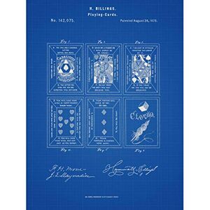 Artery8 Billings Playing Cards Vintage Poker Blackjack 1873 Patent Plan Large Wall Art Poster Print Thick Paper 18X24 Inch Artery8 Billings Playing Cards Vintage Poker Blackjack 1873 Patent Plan Large Wall Art Poster Print Thick Paper 18X24 Inch