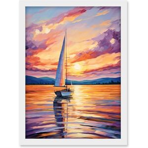 Artery8 Sunset Sailing Vibrant Oil Painting Orange Purple Blue Bathroom Artwork Sail Boat Seascape Artwork Framed A3 Wall Art Print Artery8 Sunset Sailing Vibrant Oil Painting Orange Purple Blue Bathroom Artwork Sail Boat Seascape Artwork Framed A3 Wall Art Print