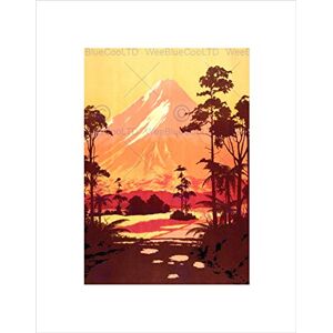 Wee Blue Coo PAINTING LANDSCAPE MOUNT EGMONT VOLCANIC PEAK NEW ZEALAND FRAMED PRINT B12X12451 Wee Blue Coo PAINTING LANDSCAPE MOUNT EGMONT VOLCANIC PEAK NEW ZEALAND FRAMED PRINT B12X12451