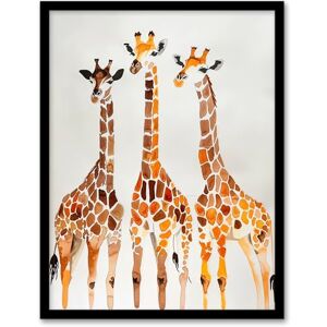 Artery8 Group of Giraffes Bright Watercolour Safari Living Room Artwork Framed Wall Art Print A4 Artery8 Group of Giraffes Bright Watercolour Safari Living Room Artwork Framed Wall Art Print A4