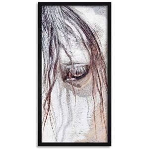 Wee Blue Coo Andalusian Horse Head Eye Close Up Long Panel Framed Wall Art Print Wee Blue Coo Andalusian Horse Head Eye Close Up Long Panel Framed Wall Art Print