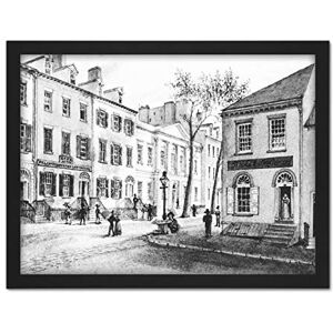 Artery8 Burton United States Branch Bank Wall Street Drawing Artwork Framed Wall Art Print 18X24 Inch Artery8 Burton United States Branch Bank Wall Street Drawing Artwork Framed Wall Art Print 18X24 Inch