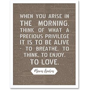 Artery8 Dictionary Inspiring Quote Marcus Aurelius Morning Precious Privilege Alive Art Print Framed Poster Wall Decor 12x16 inch Artery8 Dictionary Inspiring Quote Marcus Aurelius Morning Precious Privilege Alive Art Print Framed Poster Wall Decor 12x16 inch