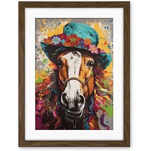 Artery8 Horse Wearing a Flower Summer Hat Multicoloured Artwork Framed Wall Art Print 18X24 Inch Artery8 Horse Wearing a Flower Summer Hat Multicoloured Artwork Framed Wall Art Print 18X24 Inch