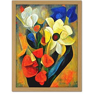 Doppelganger33 LTD Cubist Abstract Flower Bouquet Still Life Oil Painting Artwork Framed Wall Art Print 18X24 inch Doppelganger33 LTD Cubist Abstract Flower Bouquet Still Life Oil Painting Artwork Framed Wall Art Print 18X24 inch