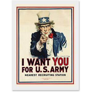 Artery8 World War WW2 USA Uncle Sam We Want You Army Iconic A4 Artwork Framed Wall Art Print Artery8 World War WW2 USA Uncle Sam We Want You Army Iconic A4 Artwork Framed Wall Art Print