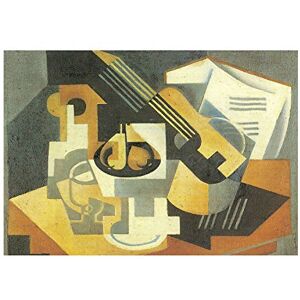 Wee Blue Coo Painting Gris Guitar Fruit Bowl One Old Master Wall Art Print Wee Blue Coo Painting Gris Guitar Fruit Bowl One Old Master Wall Art Print