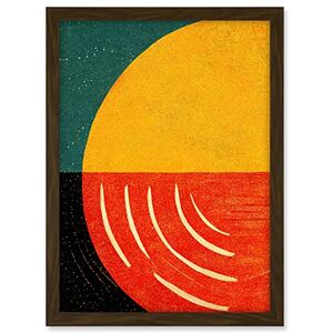 Wee Blue Coo Simple Bold Abstract Modern Painting Teal Mustard Coral Black Artwork Framed A3 Wall Art Print Wee Blue Coo Simple Bold Abstract Modern Painting Teal Mustard Coral Black Artwork Framed A3 Wall Art Print