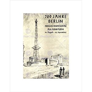 Wee Blue Coo Vintage Exhibition Berlin 700 Radio Mast Germany Wall Art Print Wee Blue Coo Vintage Exhibition Berlin 700 Radio Mast Germany Wall Art Print