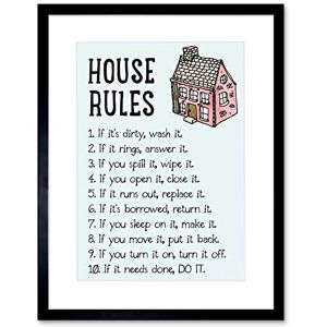 Wee Blue Coo House Rules Home Inspiration Quote Picture Framed Wall Art Print Wee Blue Coo House Rules Home Inspiration Quote Picture Framed Wall Art Print