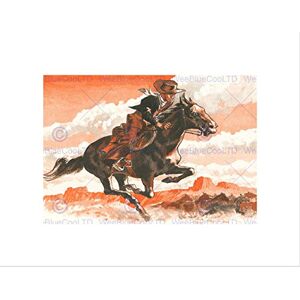 Wee Blue Coo Painting Cowboy Great Story Wild West Horse Red Wall Art Print Wee Blue Coo Painting Cowboy Great Story Wild West Horse Red Wall Art Print
