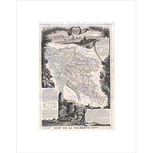 Wee Blue Coo MAP ILLUSTRATED ANTIQUE LEVASSEUR CHARENTE MARITIME ART PRINT B12X4947 Wee Blue Coo MAP ILLUSTRATED ANTIQUE LEVASSEUR CHARENTE MARITIME ART PRINT B12X4947