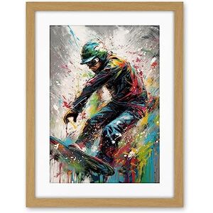 Artery8 Snowboarding Extreme Sport Athlete Paint Splat Artwork Framed Wall Art Print 18X24 Inch Artery8 Snowboarding Extreme Sport Athlete Paint Splat Artwork Framed Wall Art Print 18X24 Inch